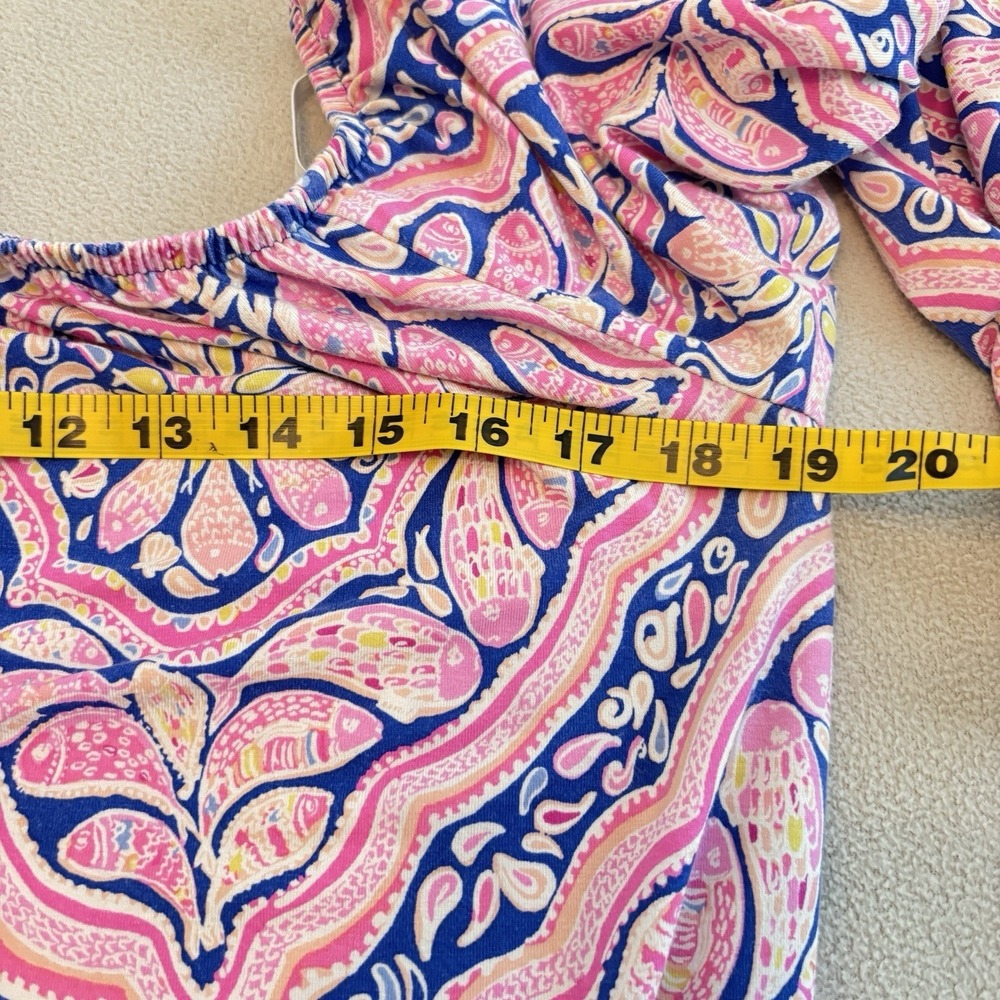 Stretch Knit Romper Lilly Pulitzer  Women's Lana Off Shoulder Can't Resist Print - Picture 11 of 15